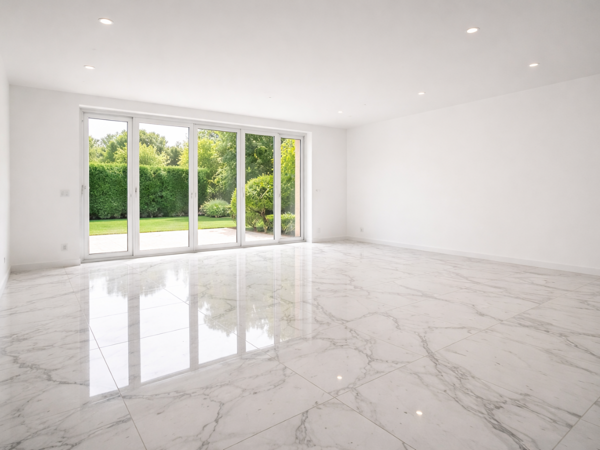 Carrelage grand format effet marbre