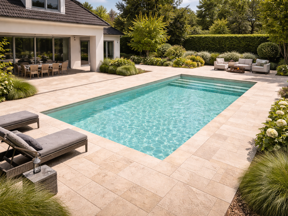 Terrasse piscine aménagement extérieur